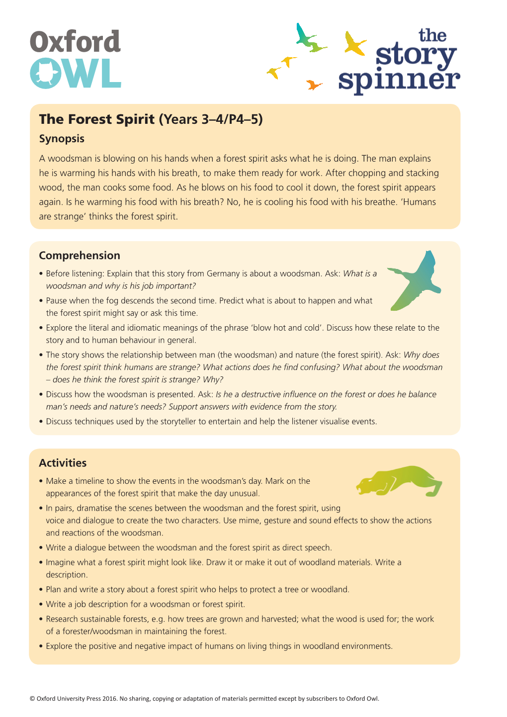 The Forest Spirit (Years 3–4/P4–5) Synopsis