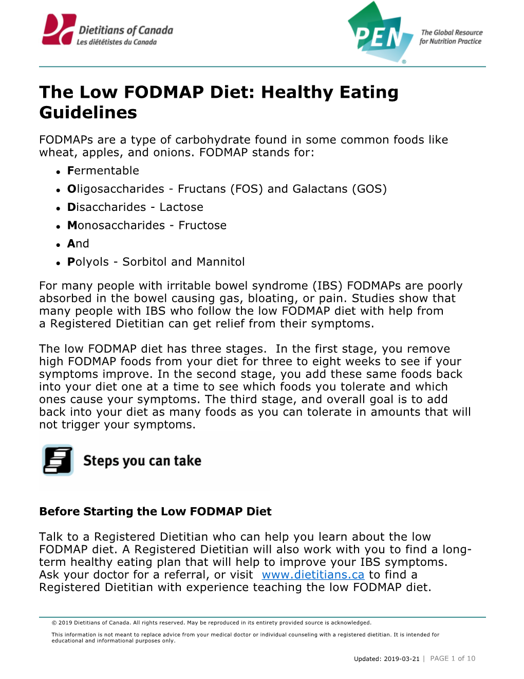 The Low FODMAP Diet: Healthy Eating Guidelines