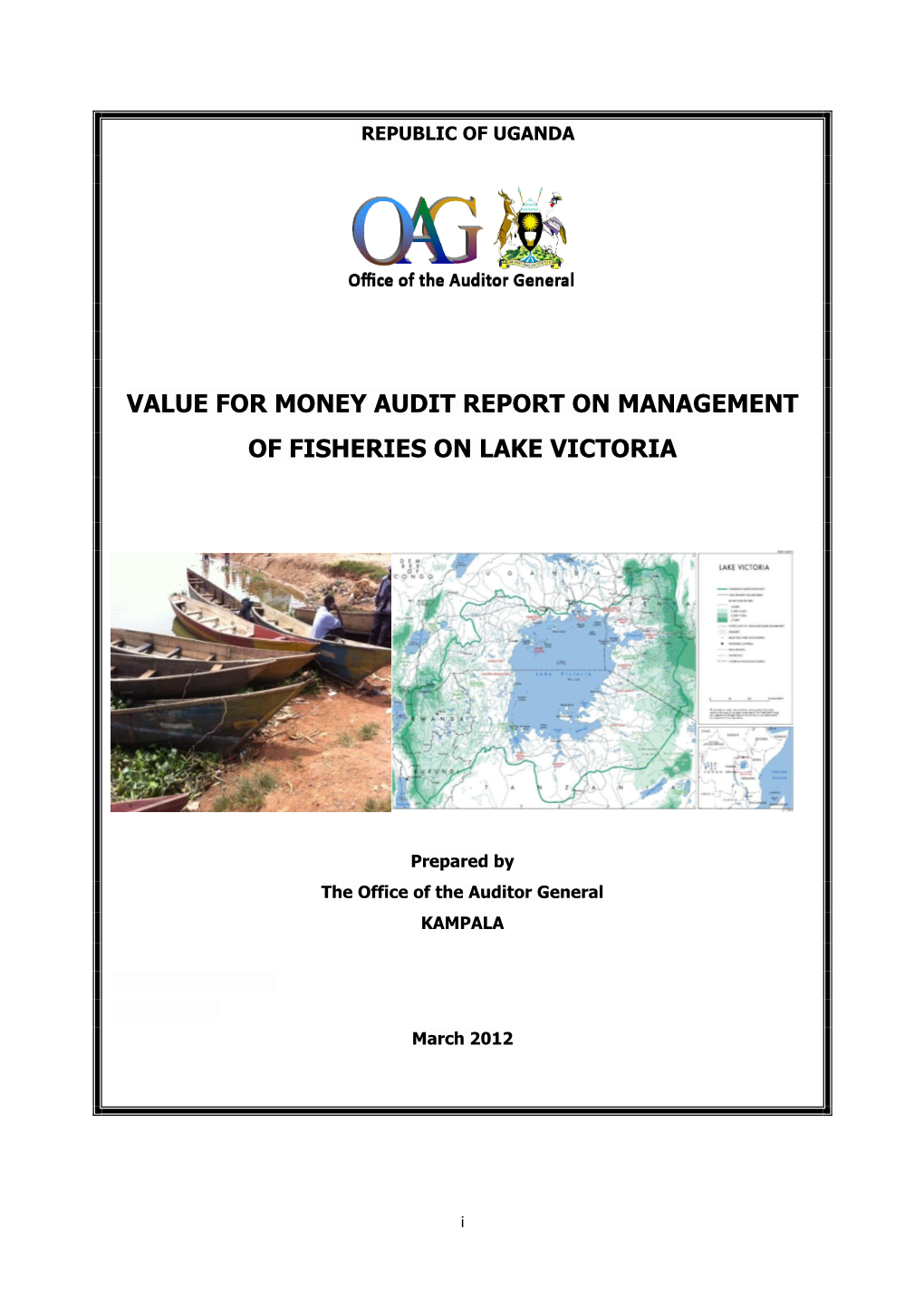 Value for Money Audit Report on Management of Fisheries on Lake Victoria
