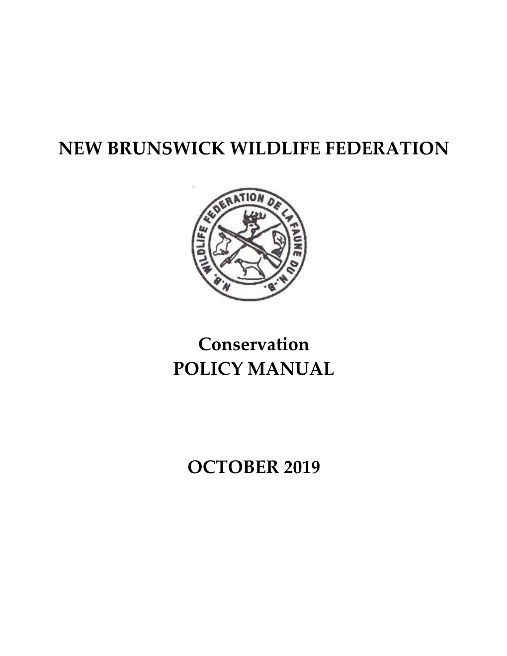 Nbwf Conservation Policy Manual