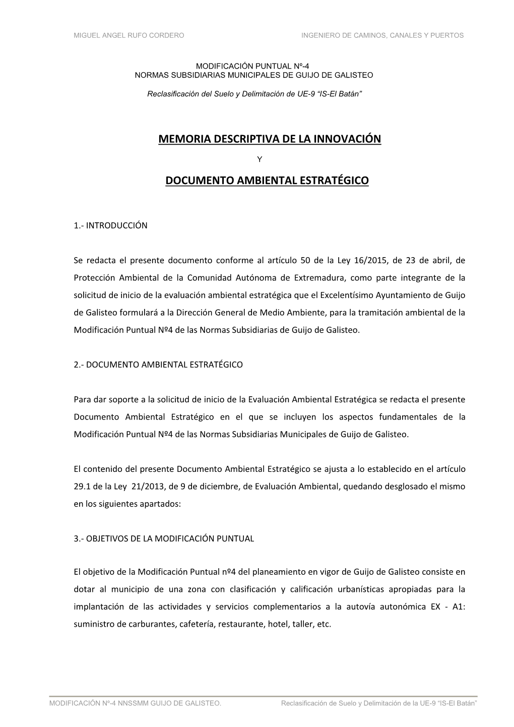 Memoria Descriptiva De La Innovación Documento