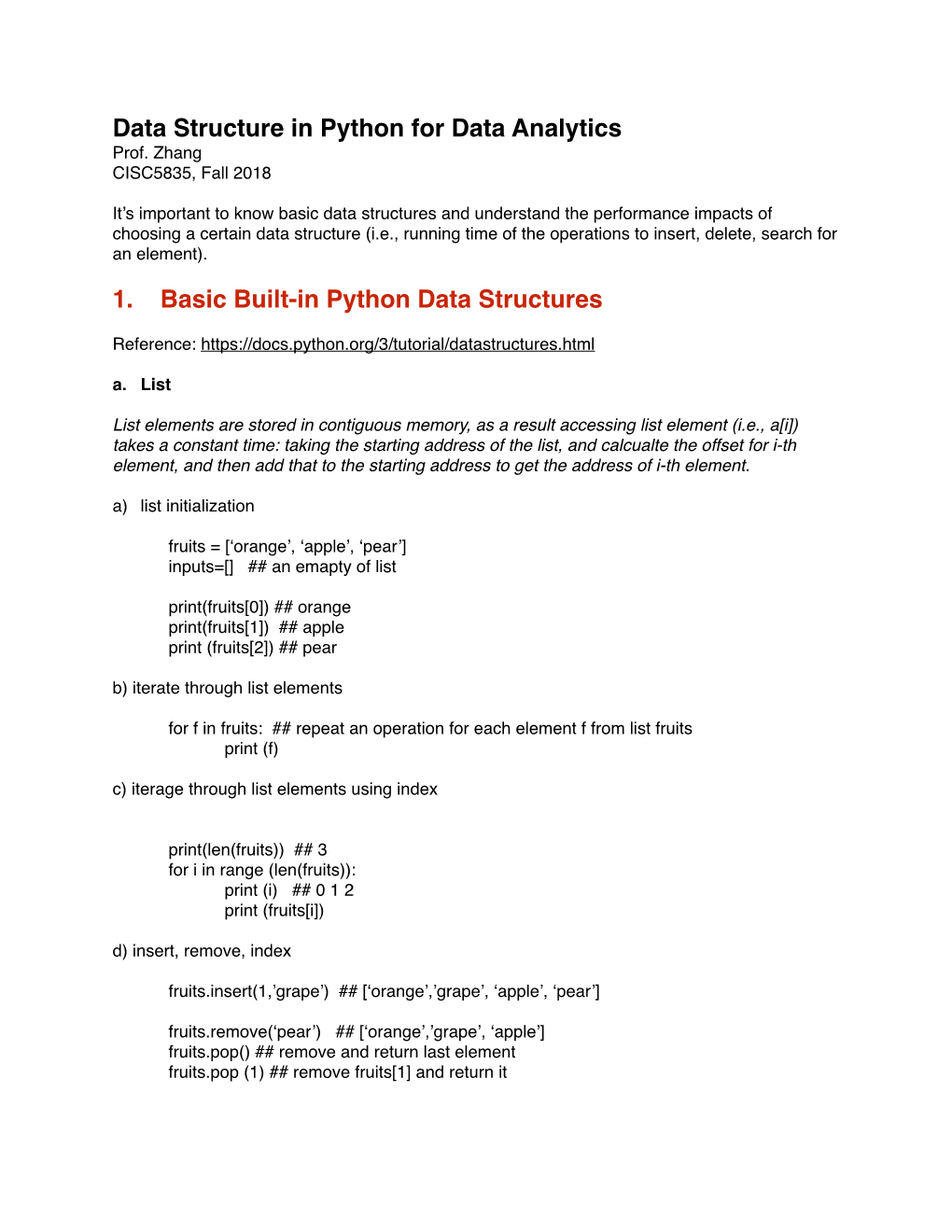 Data Structure in Python for Data Analytics Prof