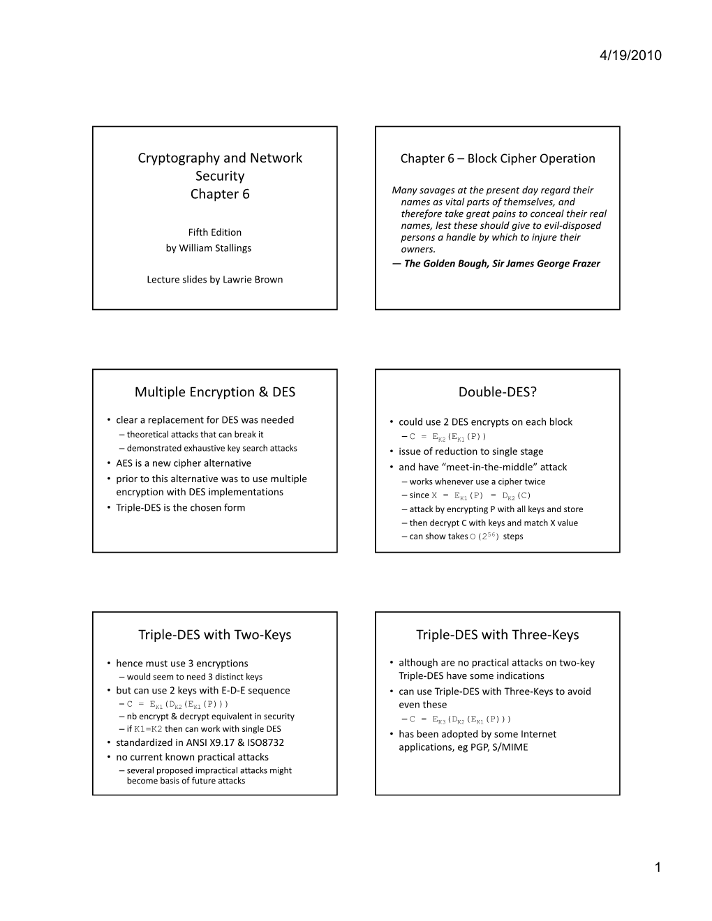 Cryptography and Network Security Chapter 6