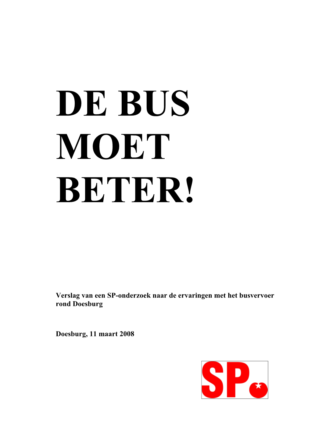 De Bus Moet Beter!