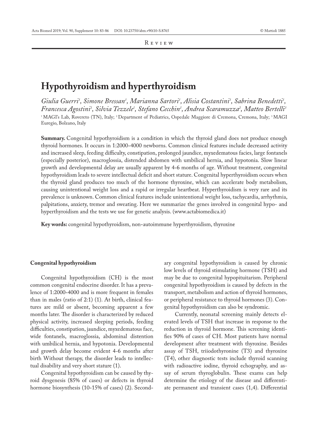 Hypothyroidism and Hyperthyroidism