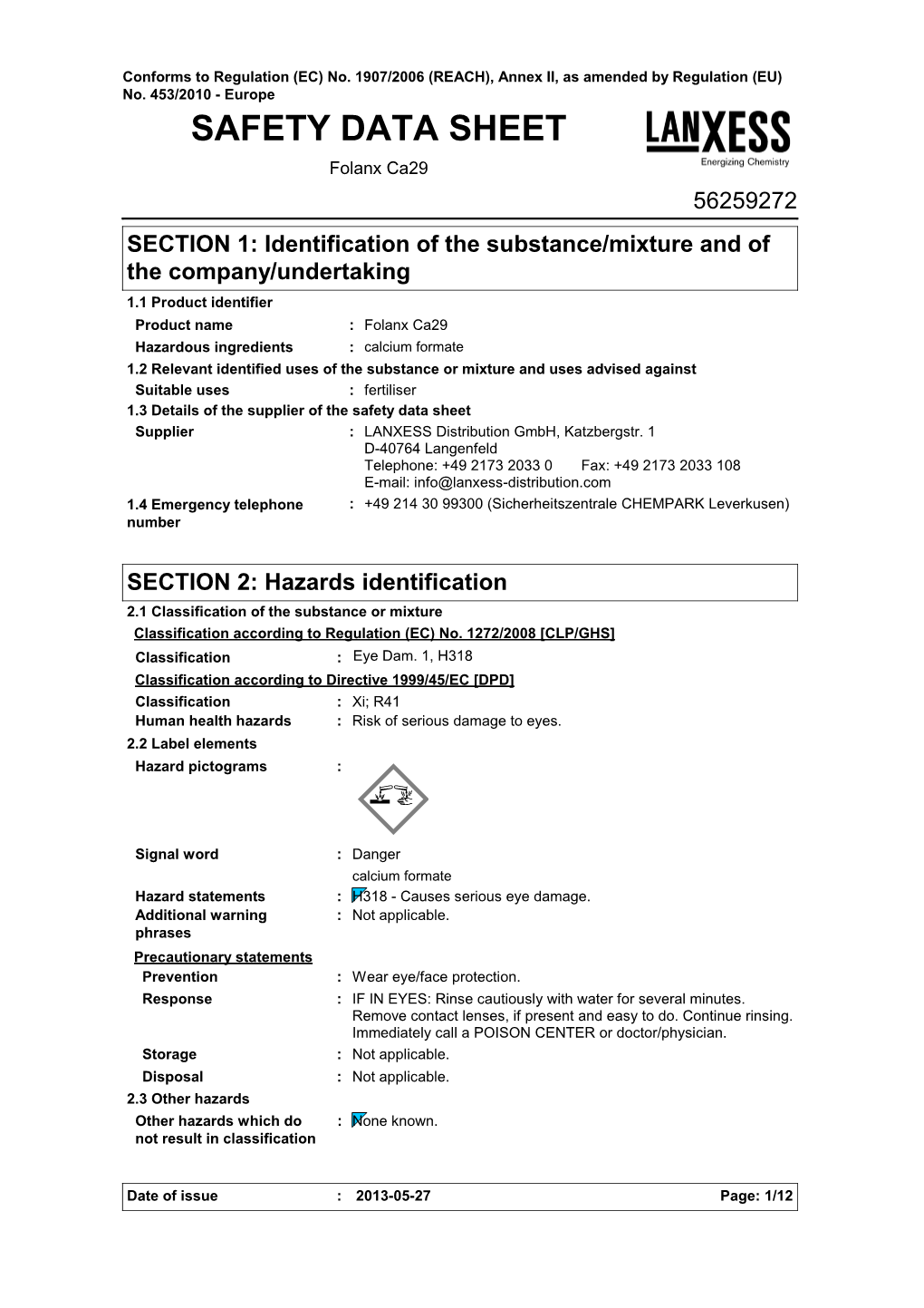 Safety Data Sheet