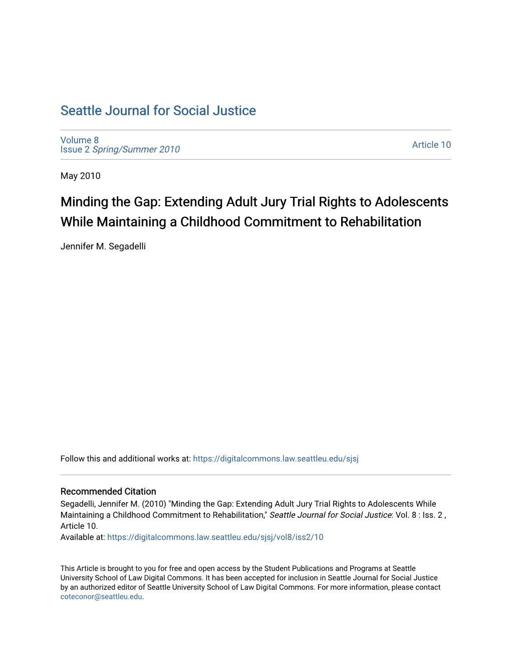 Extending Adult Jury Trial Rights to Adolescents While Maintaining a Childhood Commitment to Rehabilitation