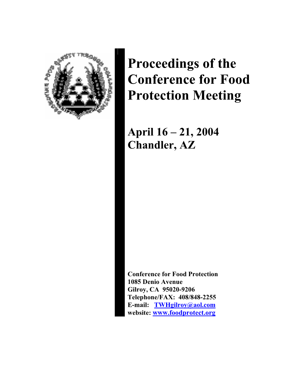Proceedings of the Conference for Food Protection Meeting