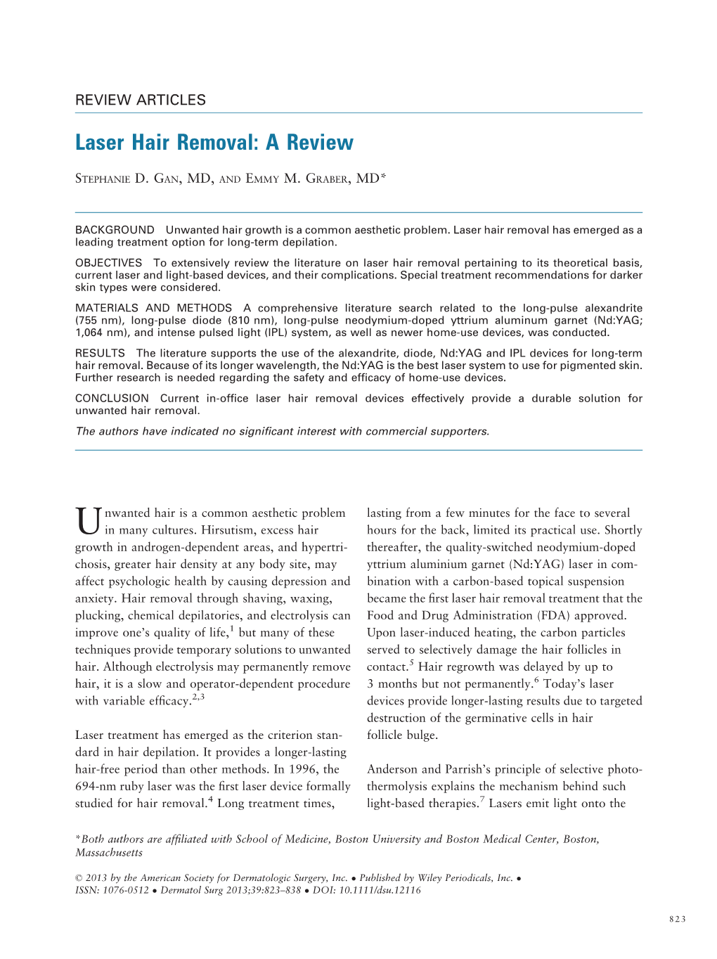 Laser Hair Removal: a Review