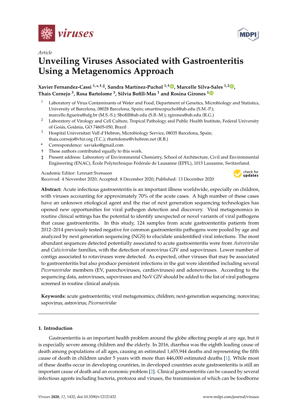 Unveiling Viruses Associated with Gastroenteritis Using a Metagenomics Approach