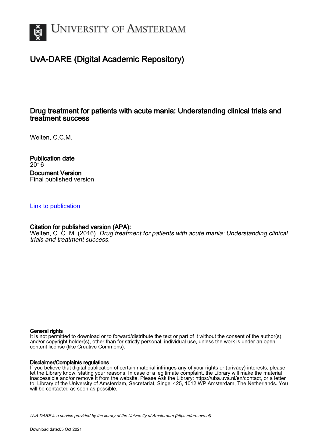 Thesis May Be Reproduced, Distributed, Stored in a Retrieval System, Or Transmitted in Any Form Or by Any Means, Without Prior Written Permission of the Author