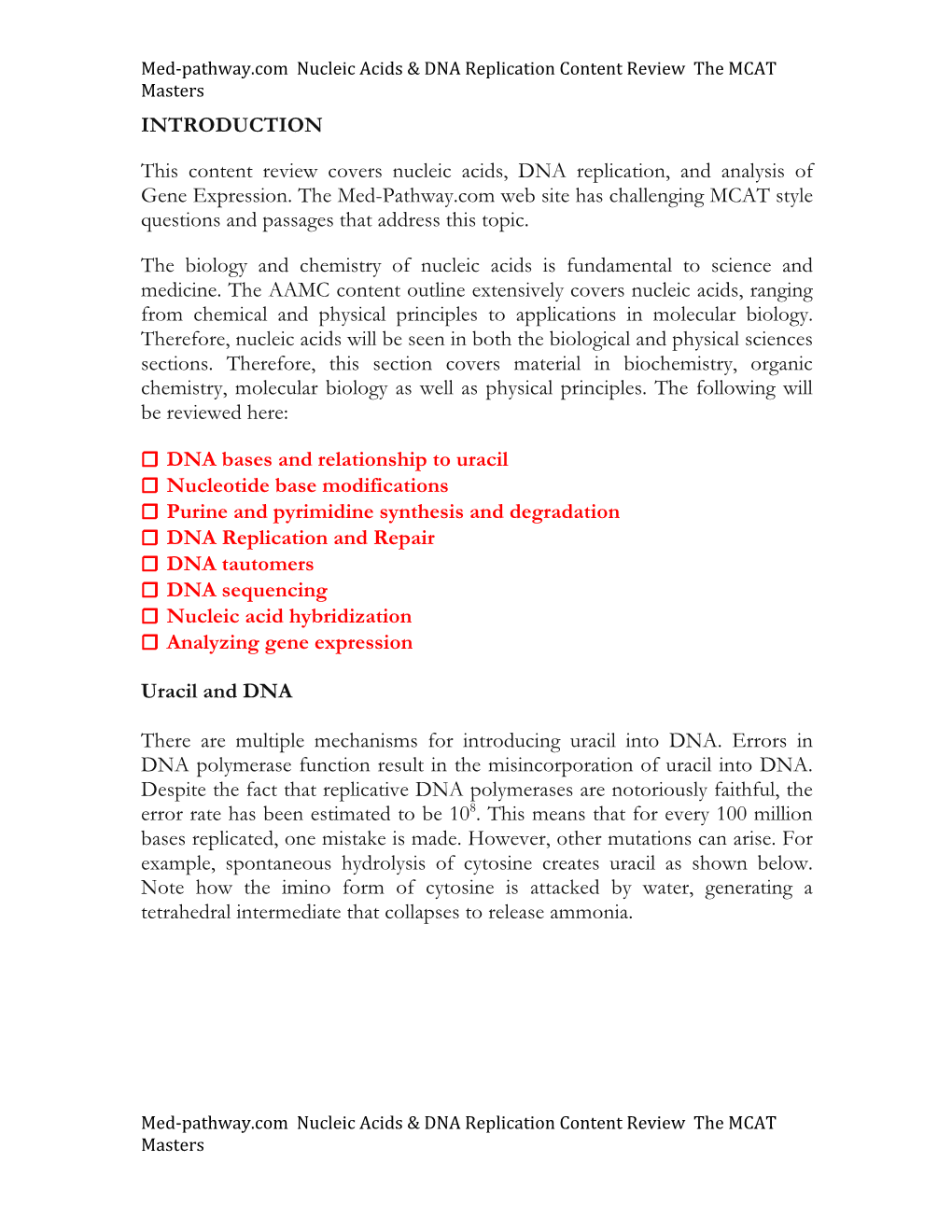 Nucleic Acids & DNA Replication Review