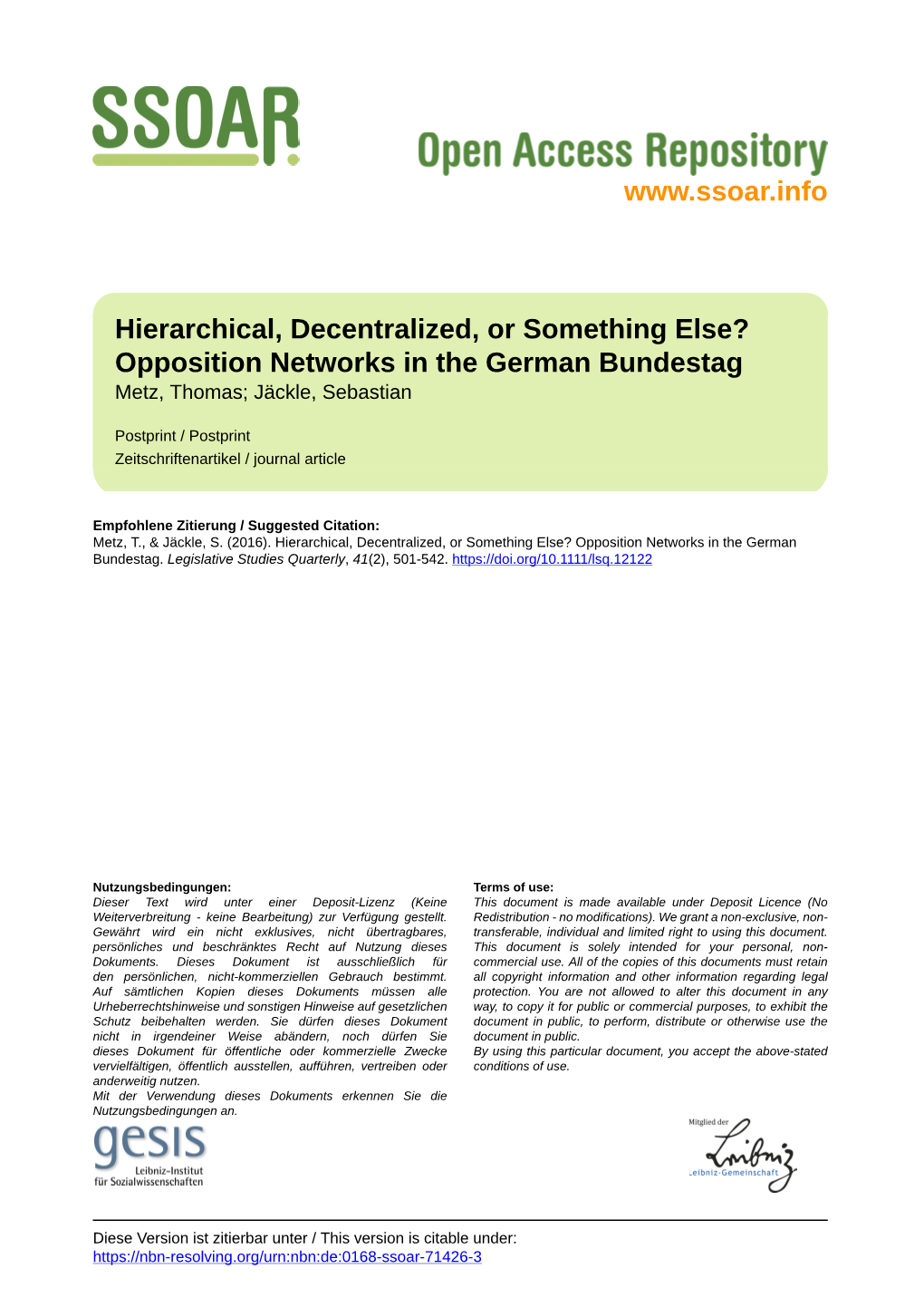 Hierarchical, Decentralized, Or Something Else? Opposition Networks in the German Bundestag