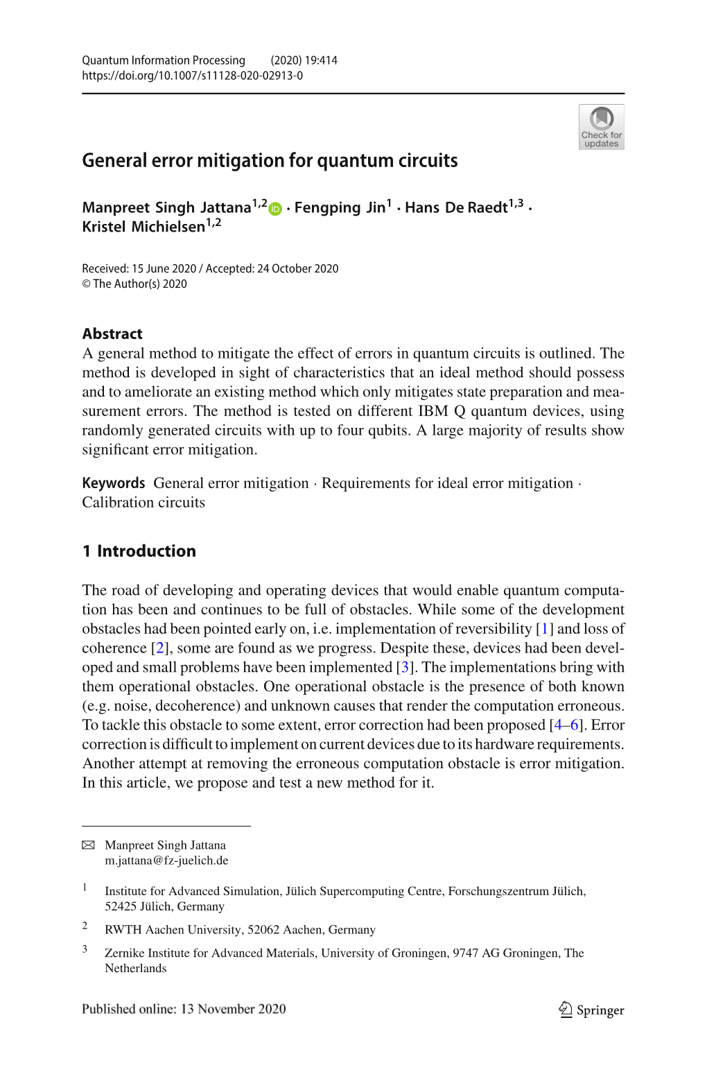 General Error Mitigation for Quantum Circuits