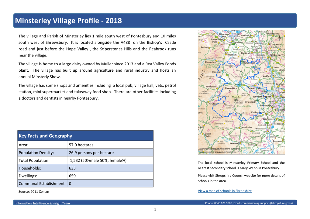 Minsterley Village Profile - 2018