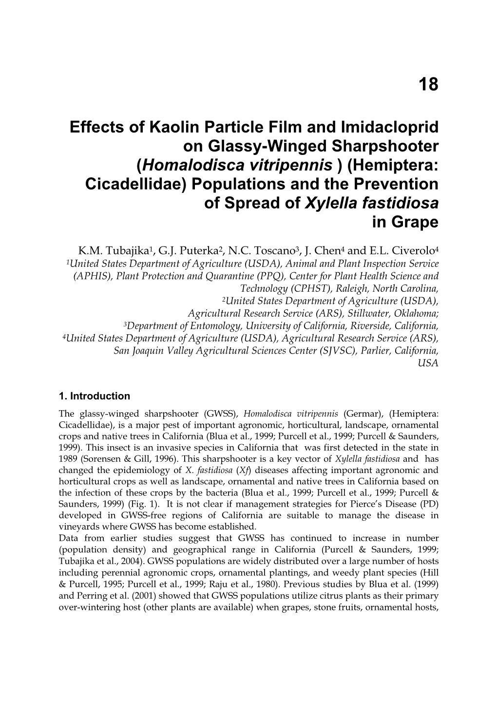 Effects of Kaolin Particle Film and Imidacloprid