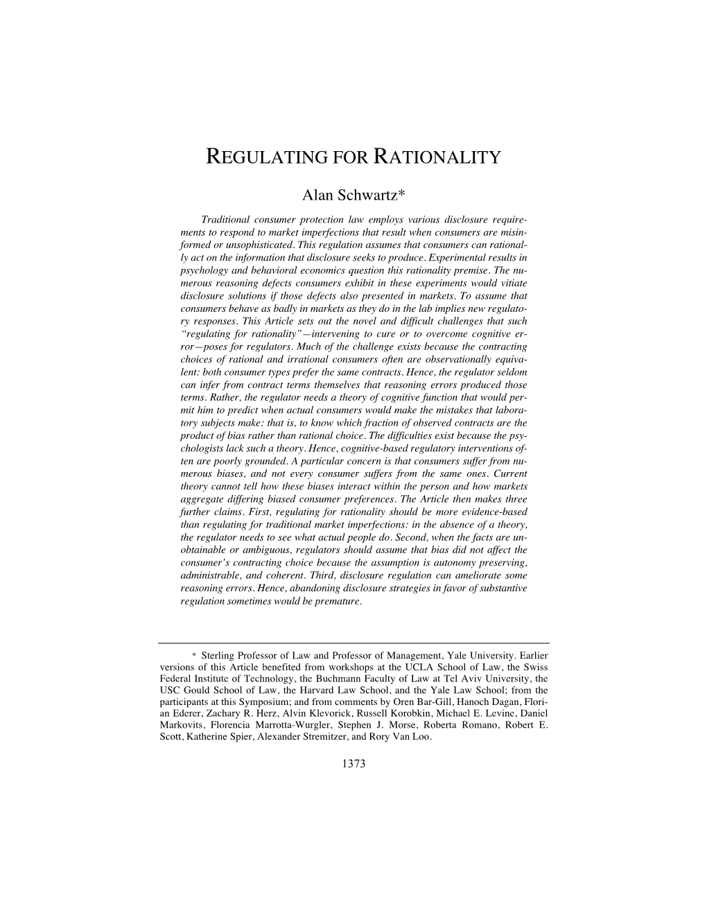 Regulating for Rationality