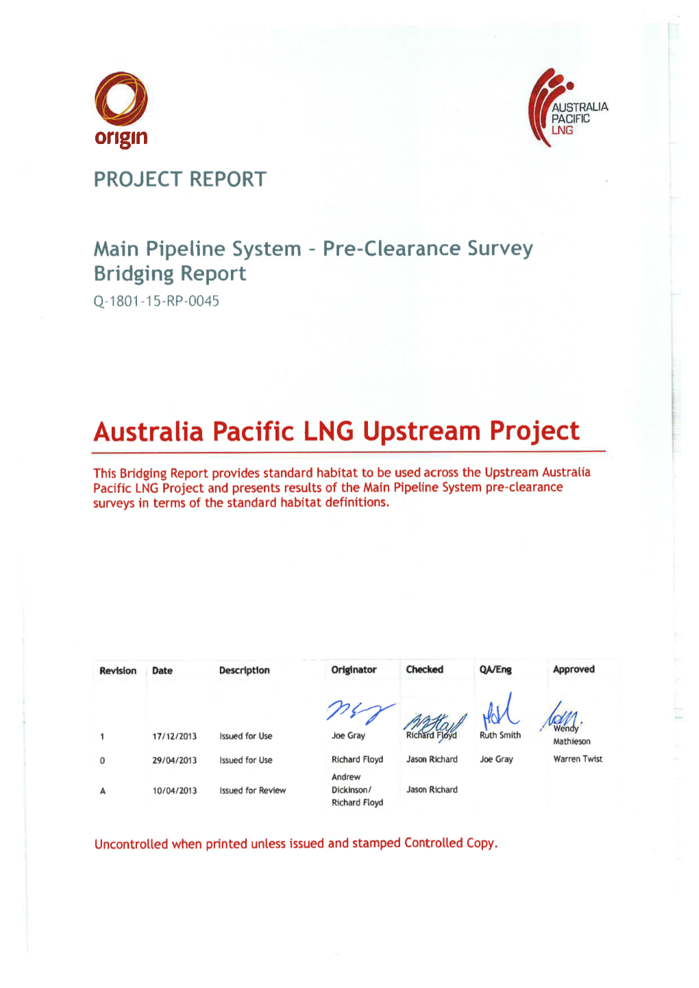 Preclearance Survey Bridging