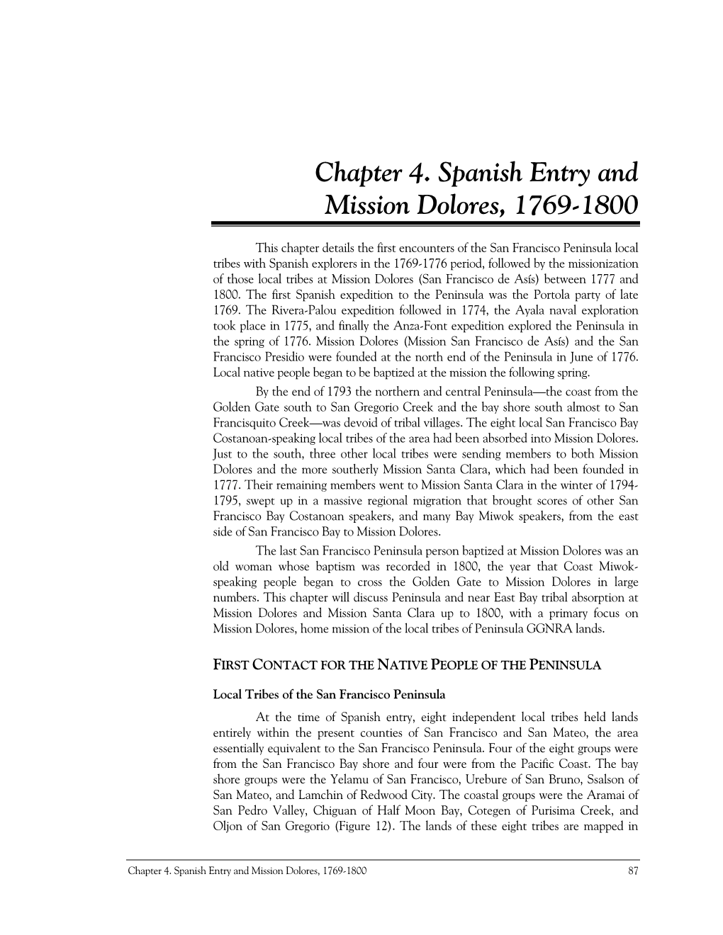 Chapter 4. Spanish Entry and Mission Dolores, 1769-1800