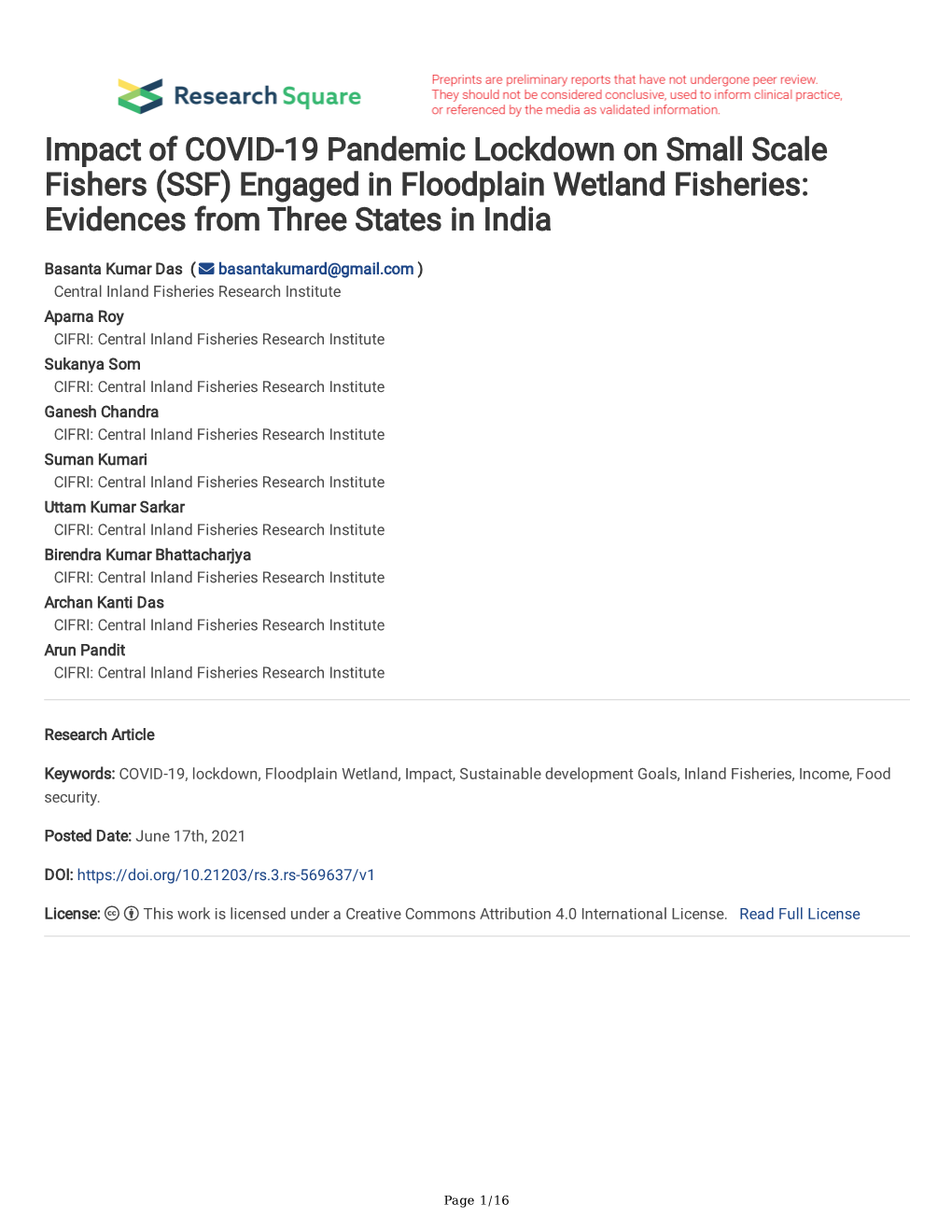 Engaged in Floodplain Wetland Fisheries: Evidences from Three States in India