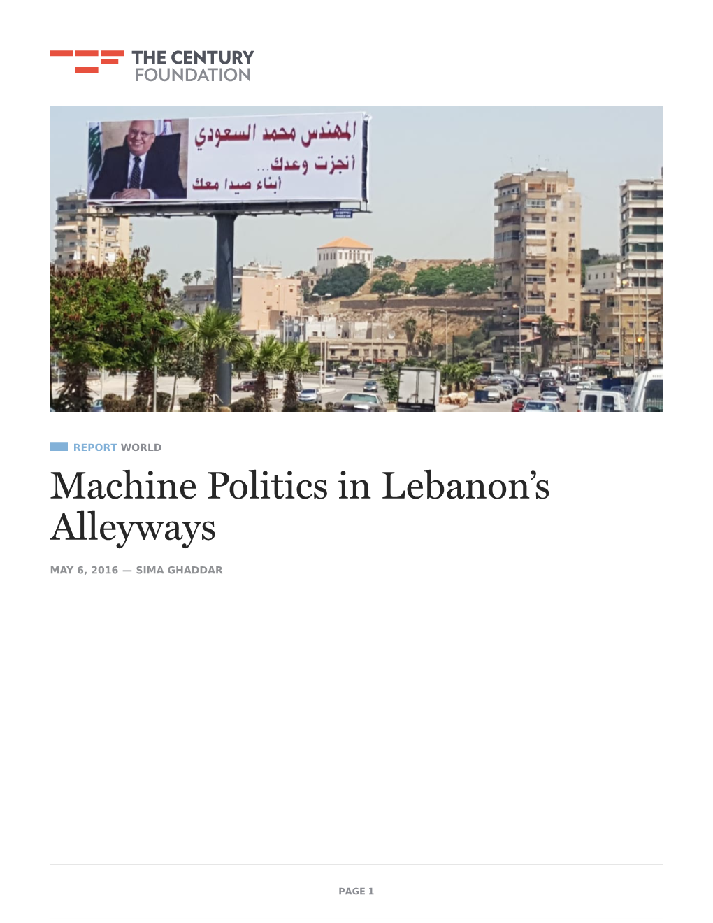 Machine Politics in Lebanon's Alleyways