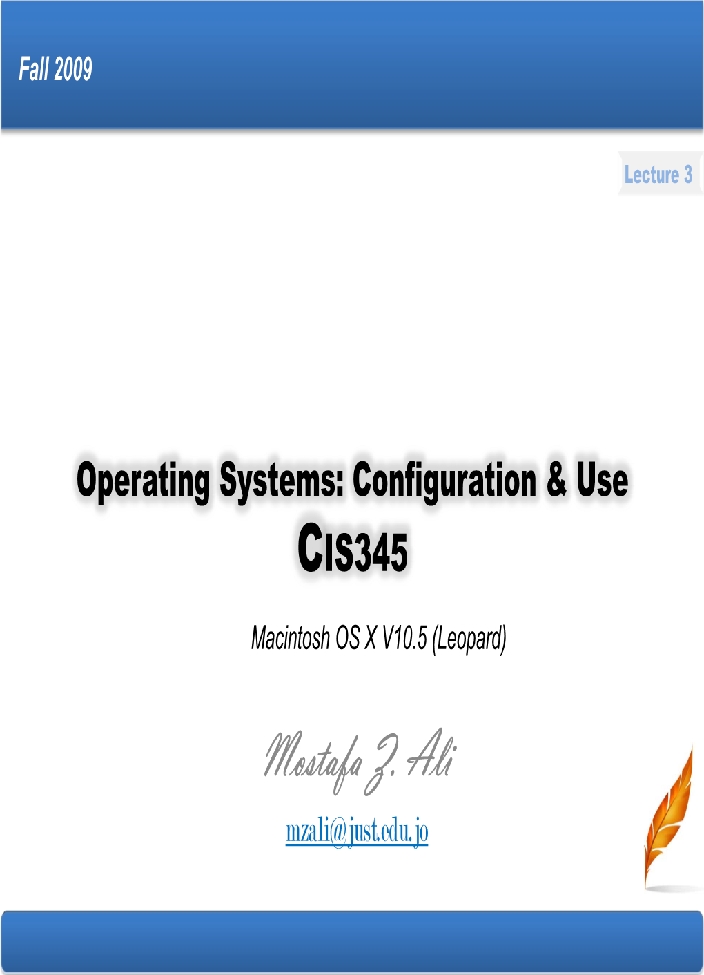 Operating Systems: Configuration &