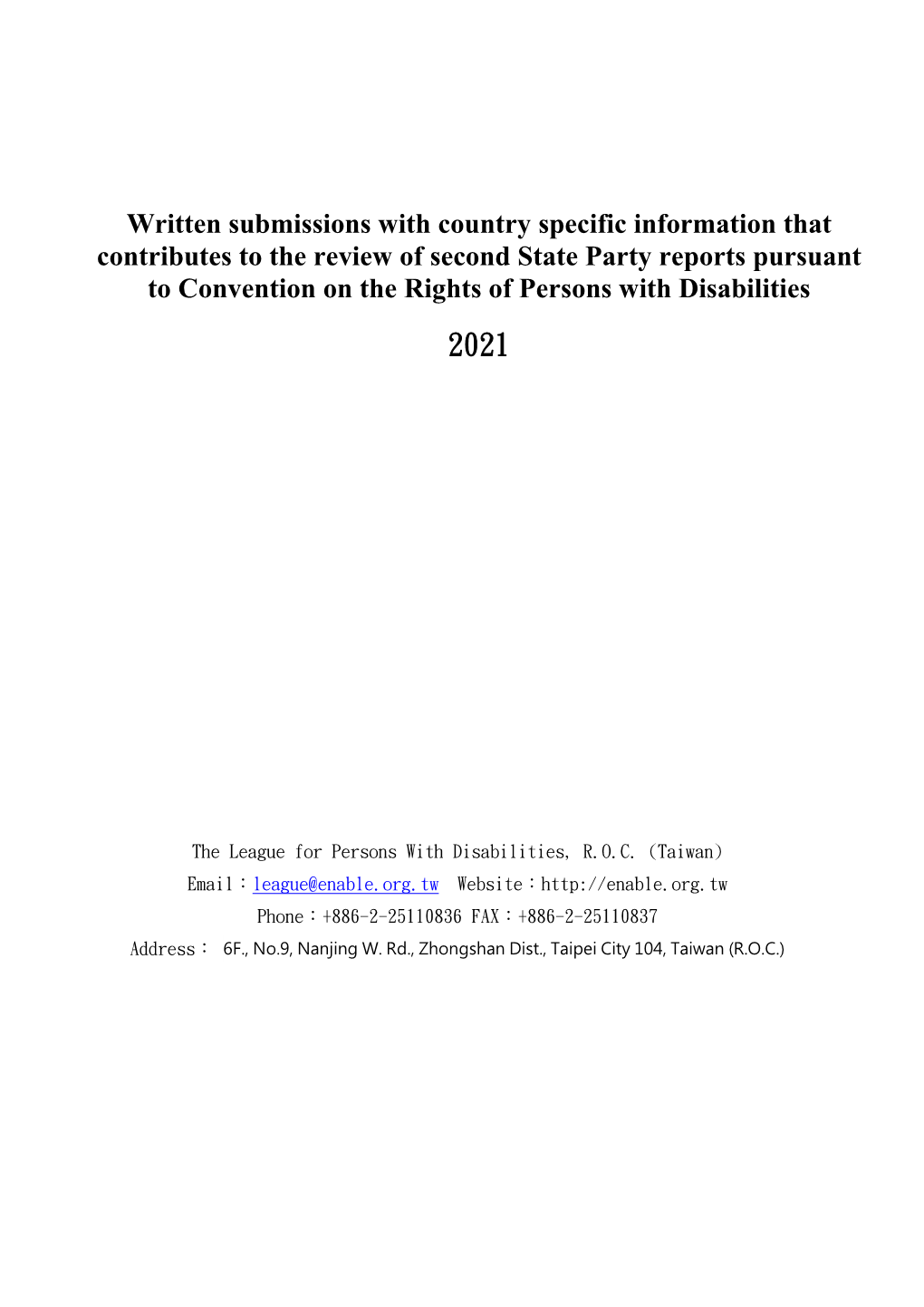 Written Submissions with Country Specific Information That Contributes