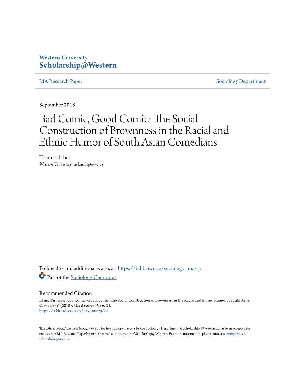 The Social Construction of Brownness in the Racial and Ethnic Humor of South Asian Comedians