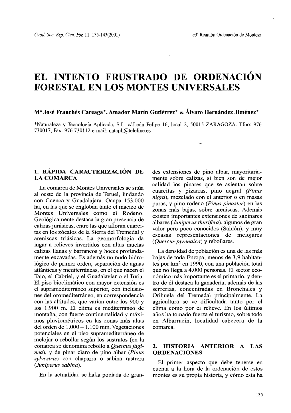 El Intento Frustrado De Ordenación Forestal En Los Montes Universales