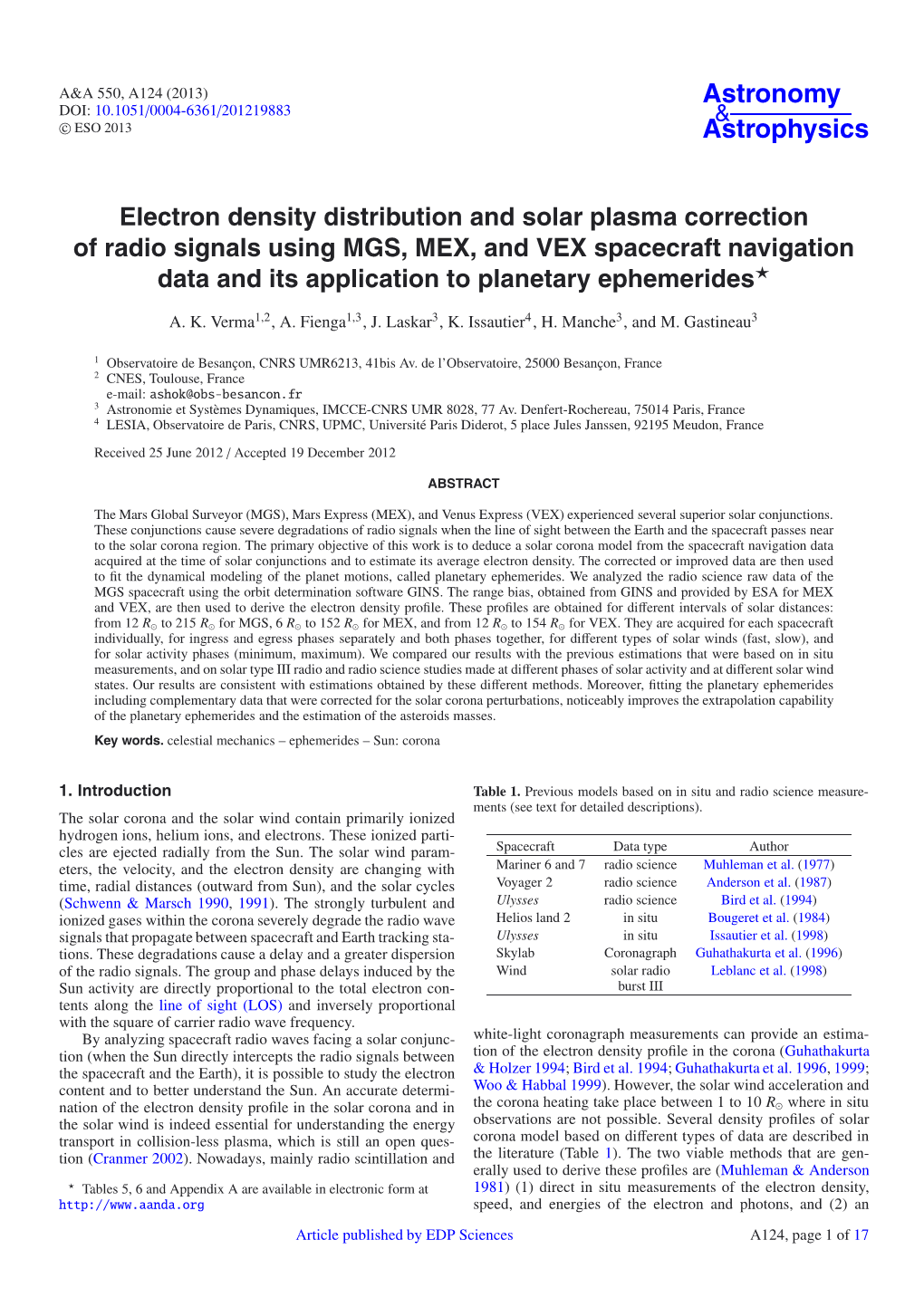 Electron Density Distribution and Solar Plasma