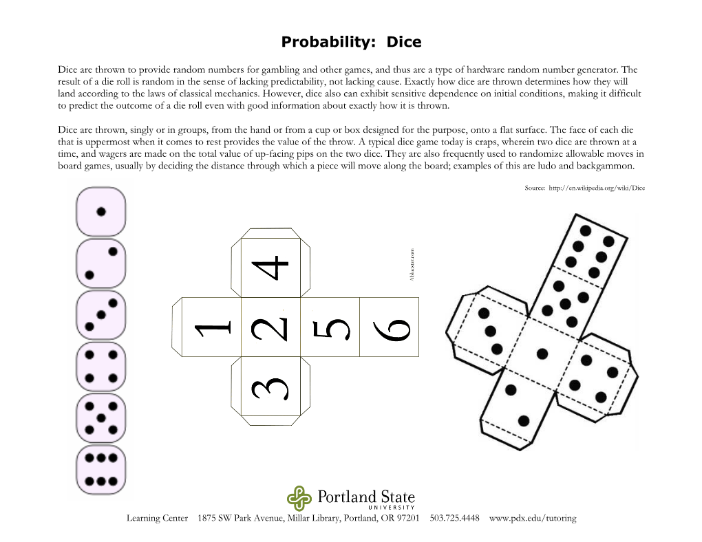 Probability: Dice