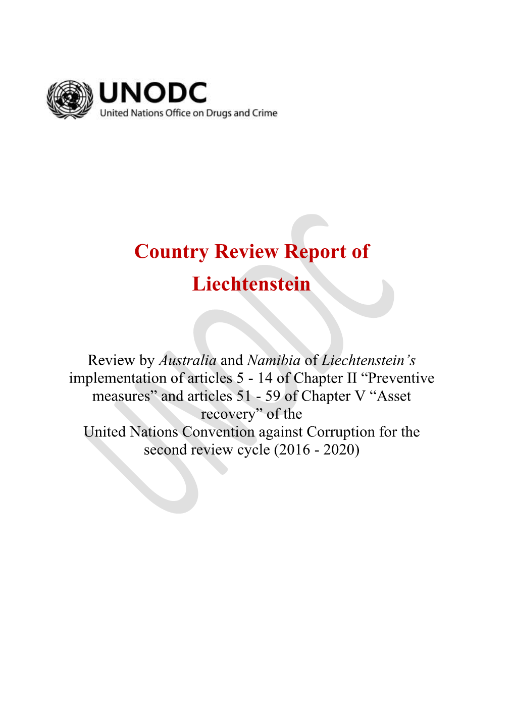 Country Review Report of Liechtenstein