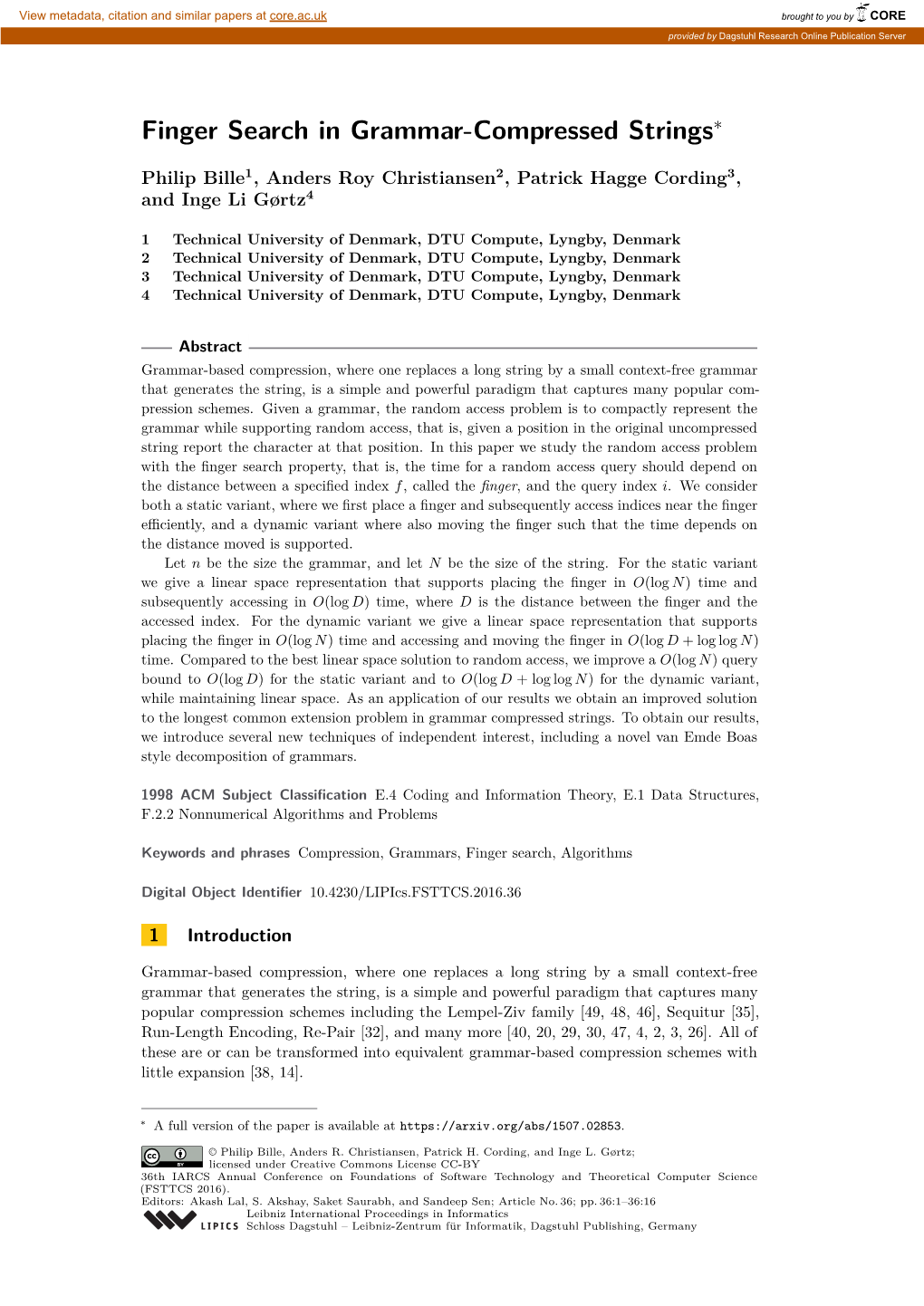 Finger Search in Grammar-Compressed Strings∗