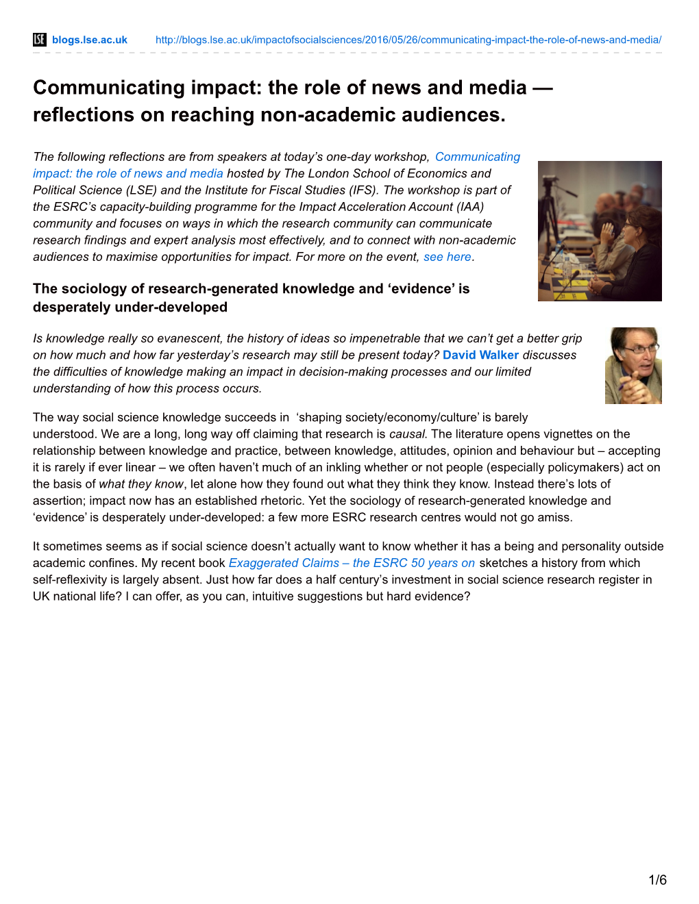 Communicating Impact: the Role of News and Media — Reflections on Reaching Non-Academic Audiences