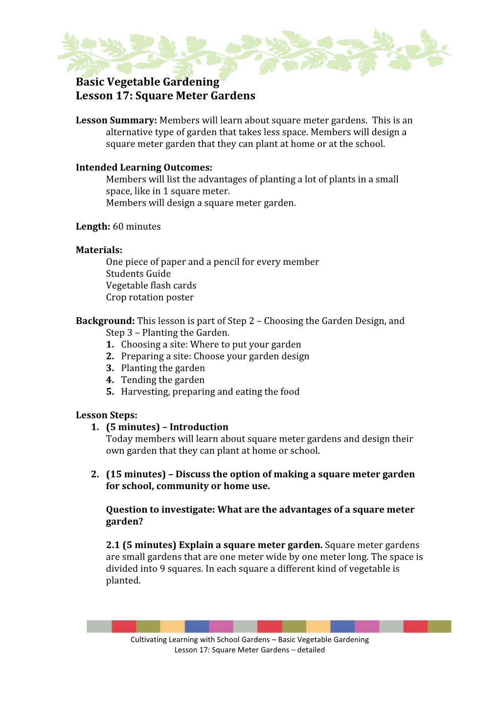 Basic Vegetable Gardening Lesson 17: Square Meter Gardens