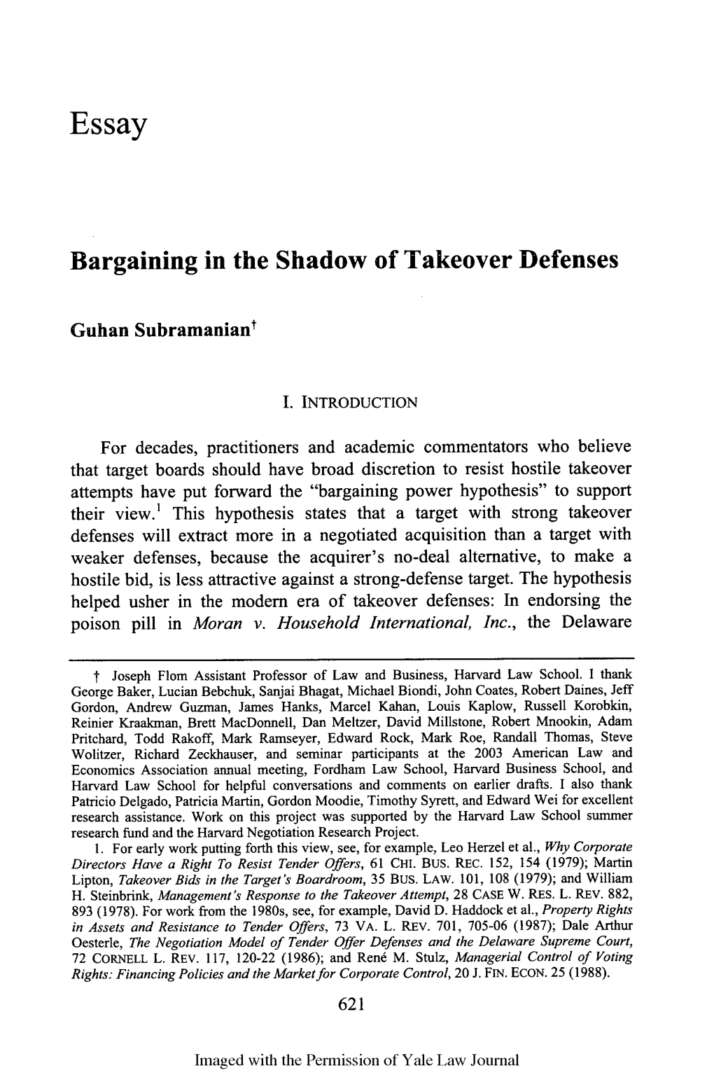Bargaining in the Shadow of Takeover Defenses