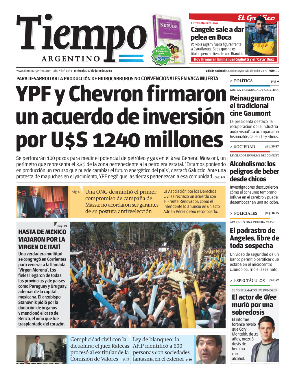 YPF Y Chevron Firmaron Un Acuerdo De Inversión Por U$S 1240 Millones
