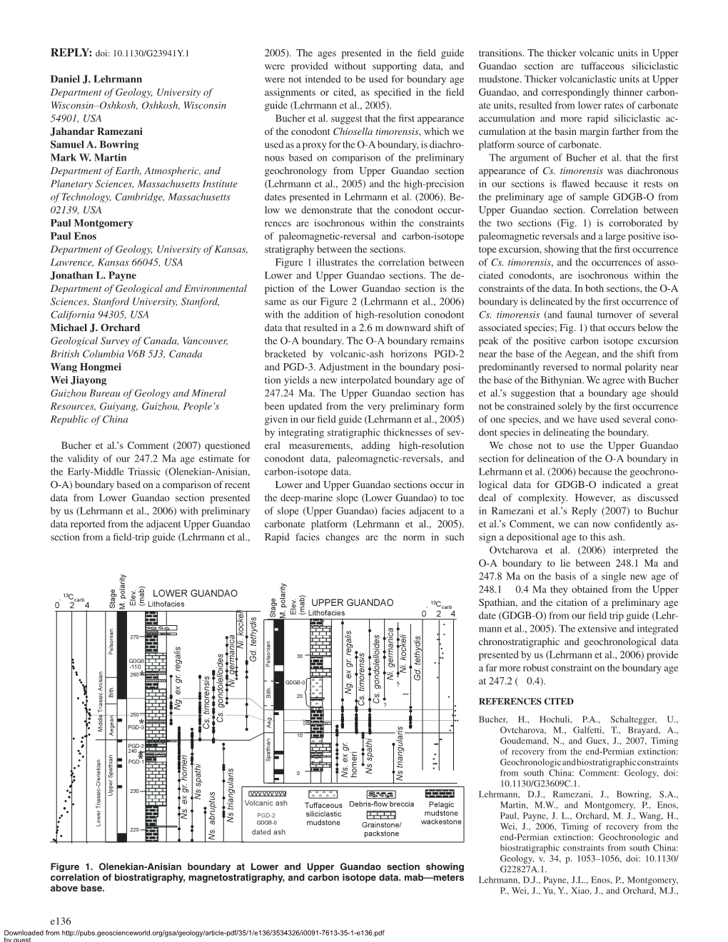 E136 Daniel J. Lehrmann Department of Geology, University of Wisconsin