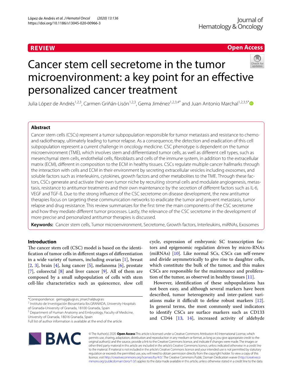 Cancer Stem Cell Secretome in the Tumor Microenvironment
