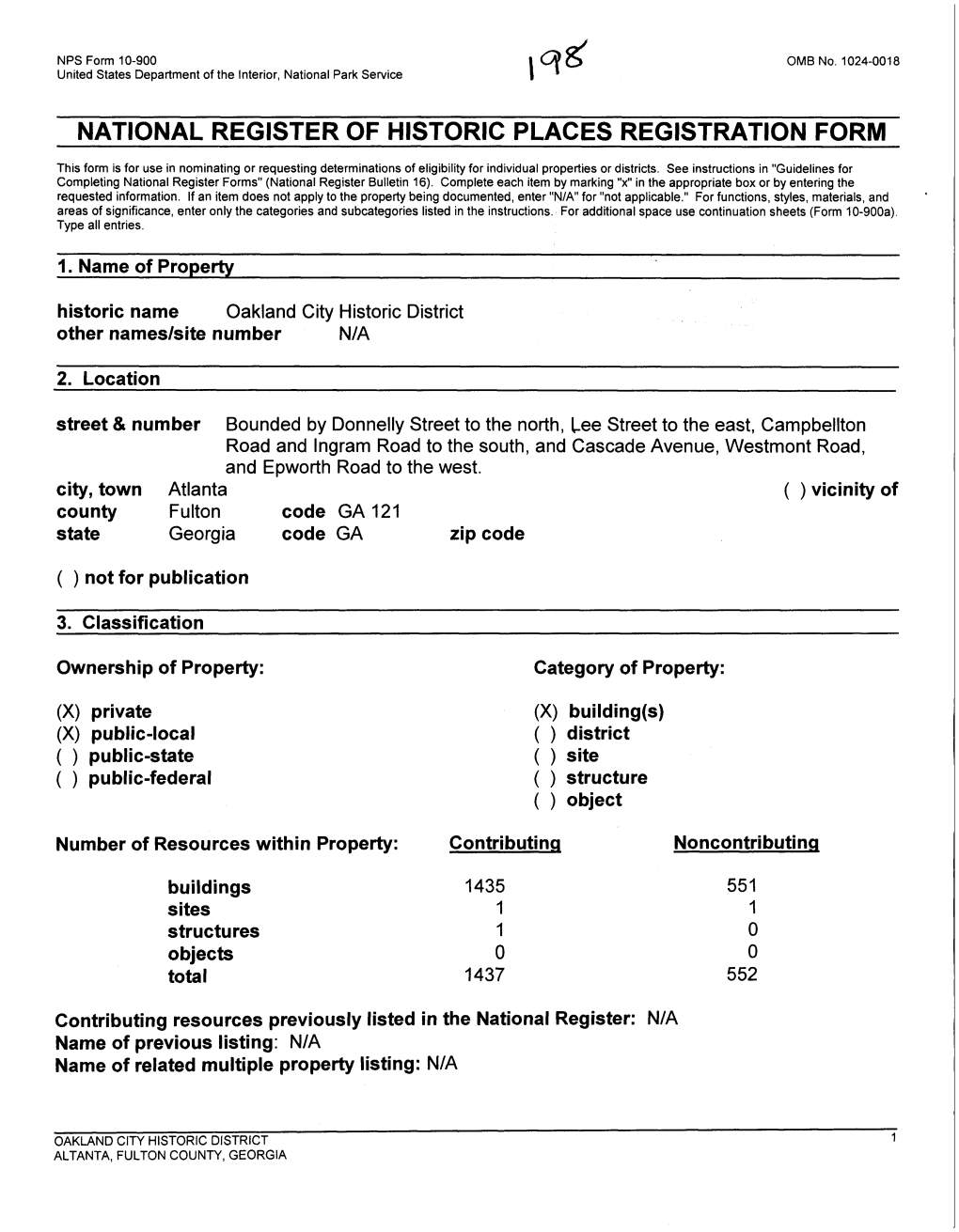 National Register of Historic Places Registration Form