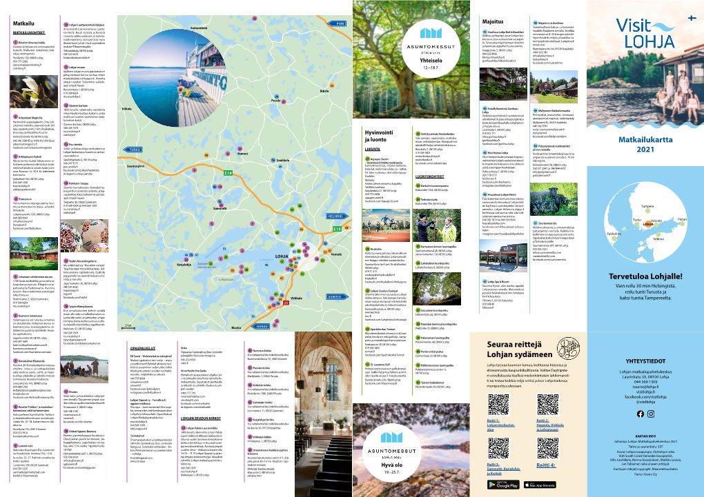 Visit Lohja Matkailukartta 2021