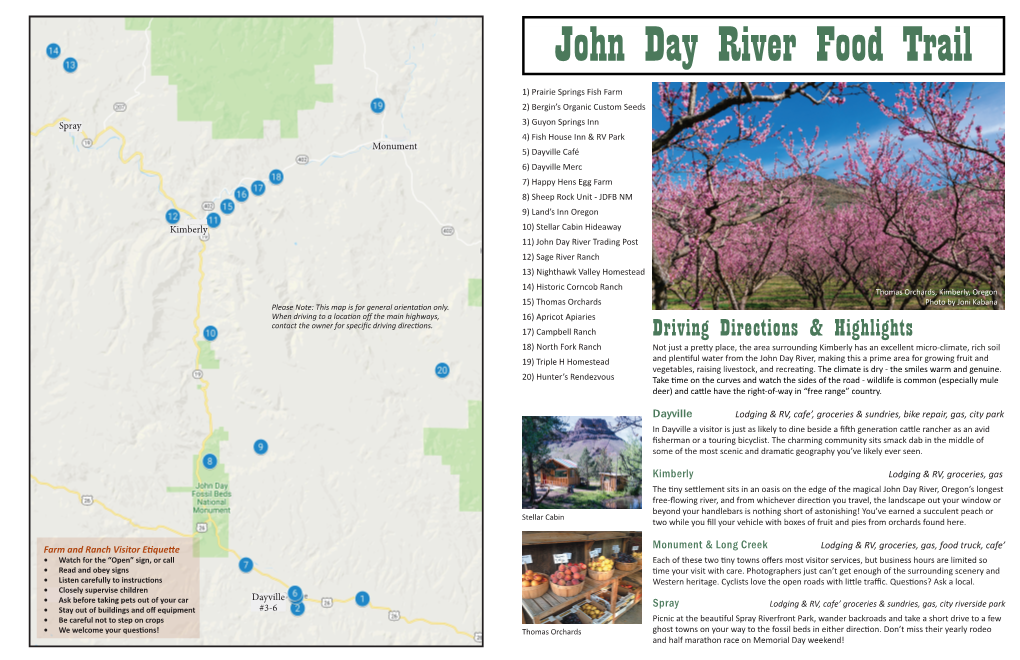 John Day River Food Trail