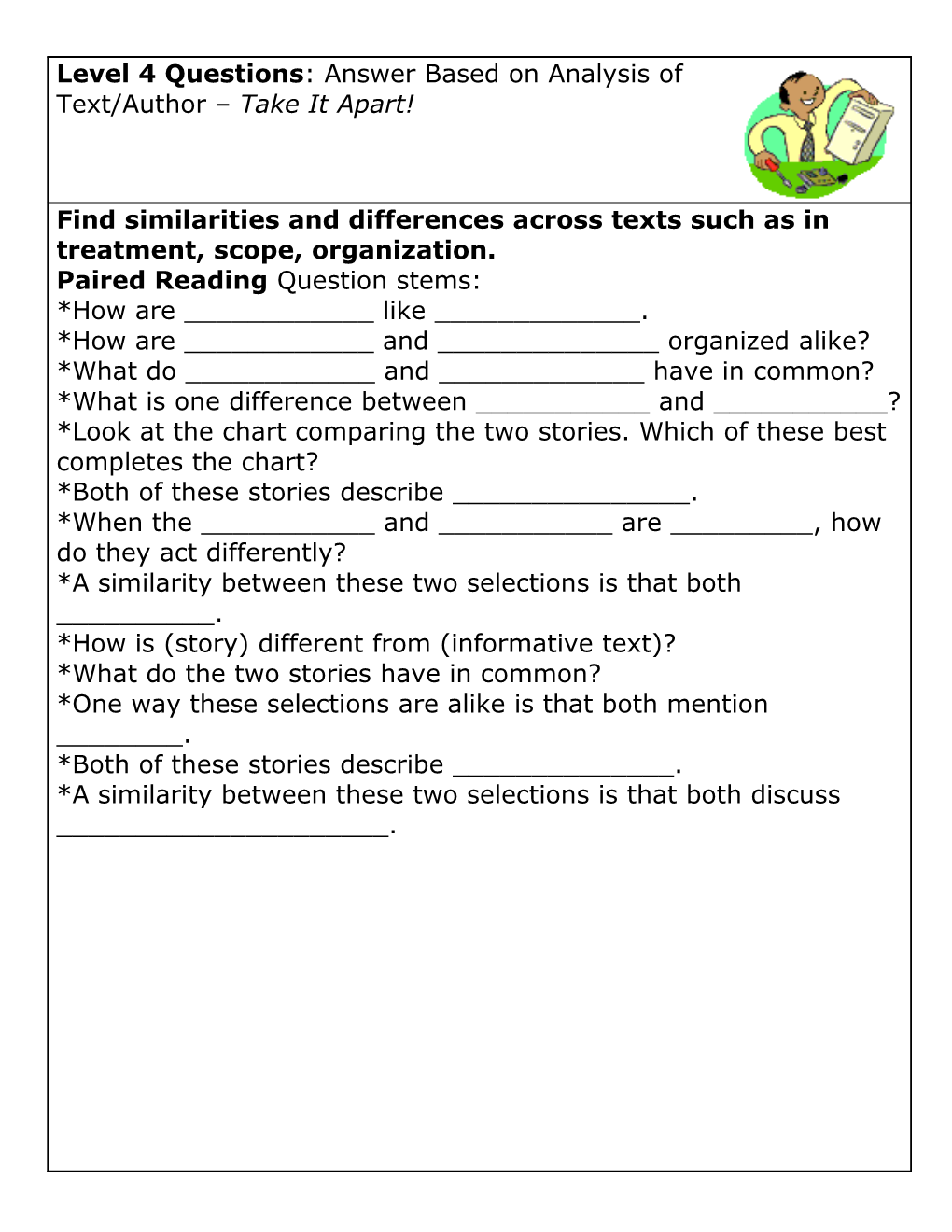 Level 1 Questions: Stated-Find It