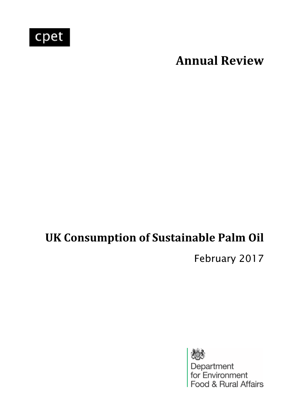 UK Consumption of Sustainable Palm Oil