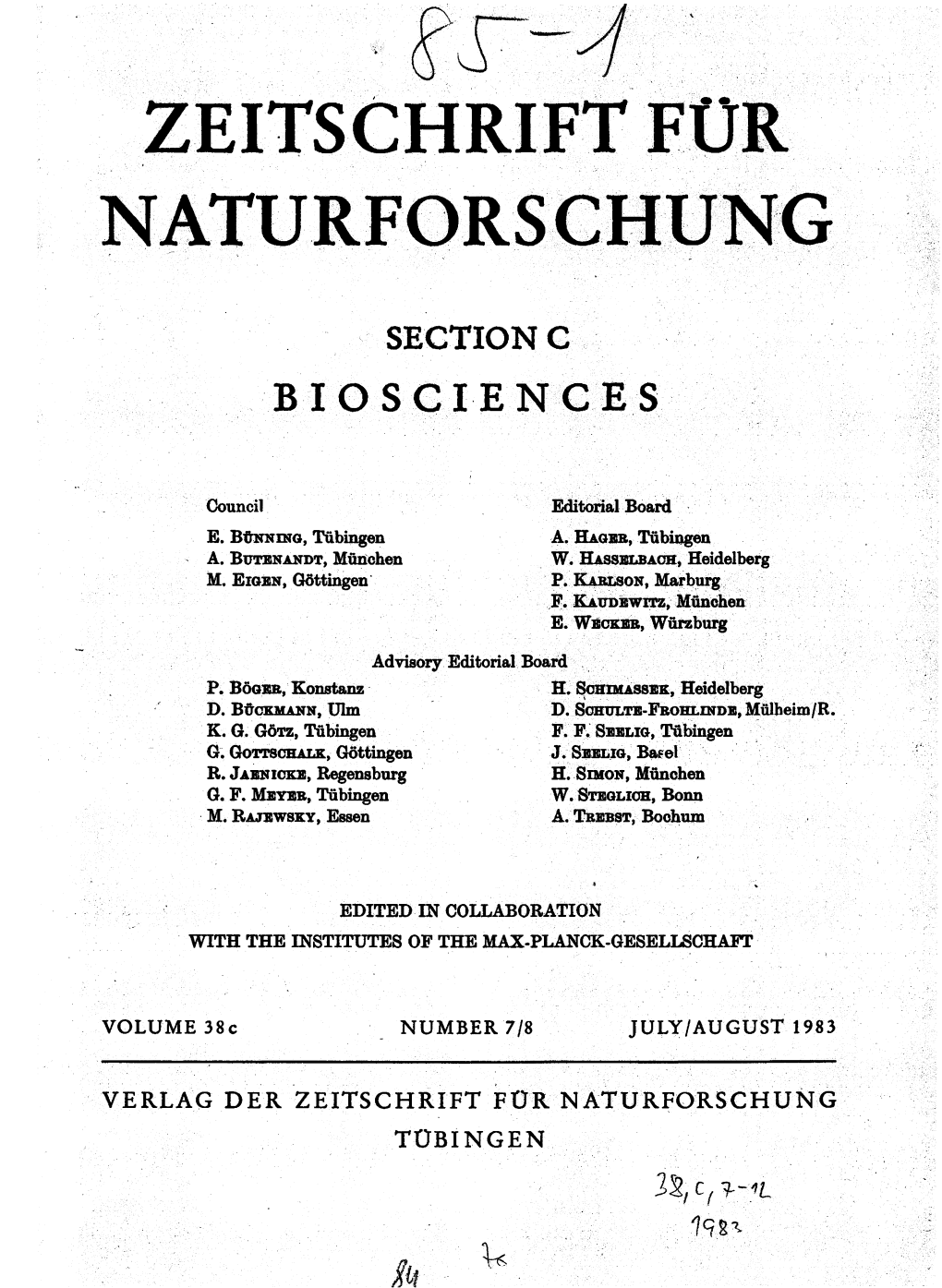 Zeitschrift Für Naturfors Chung