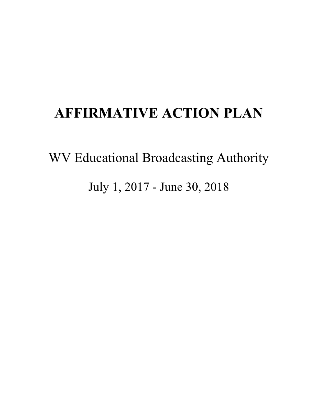 Affirmative Action Plan