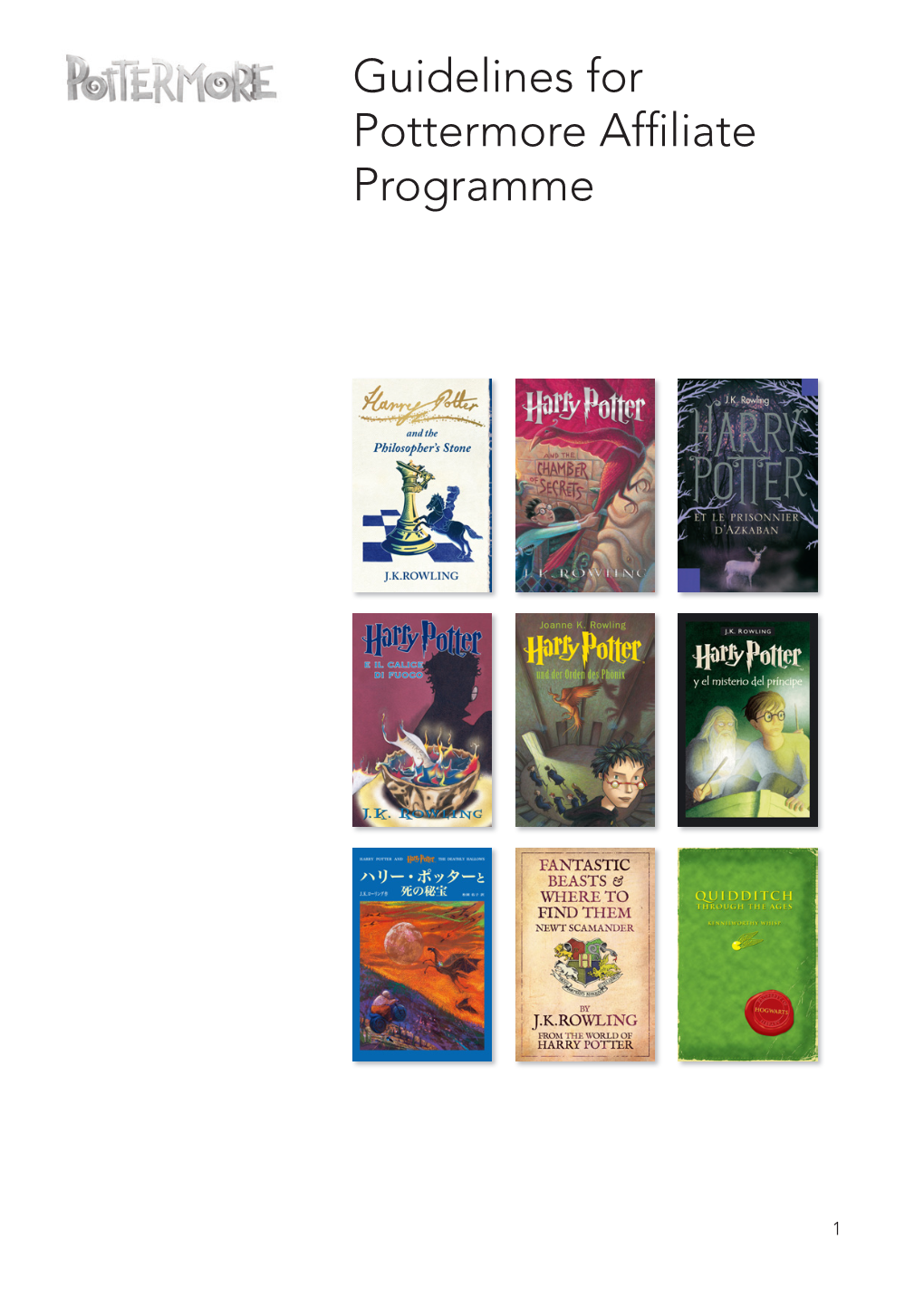 Guidelines for Pottermore Affiliate Programme