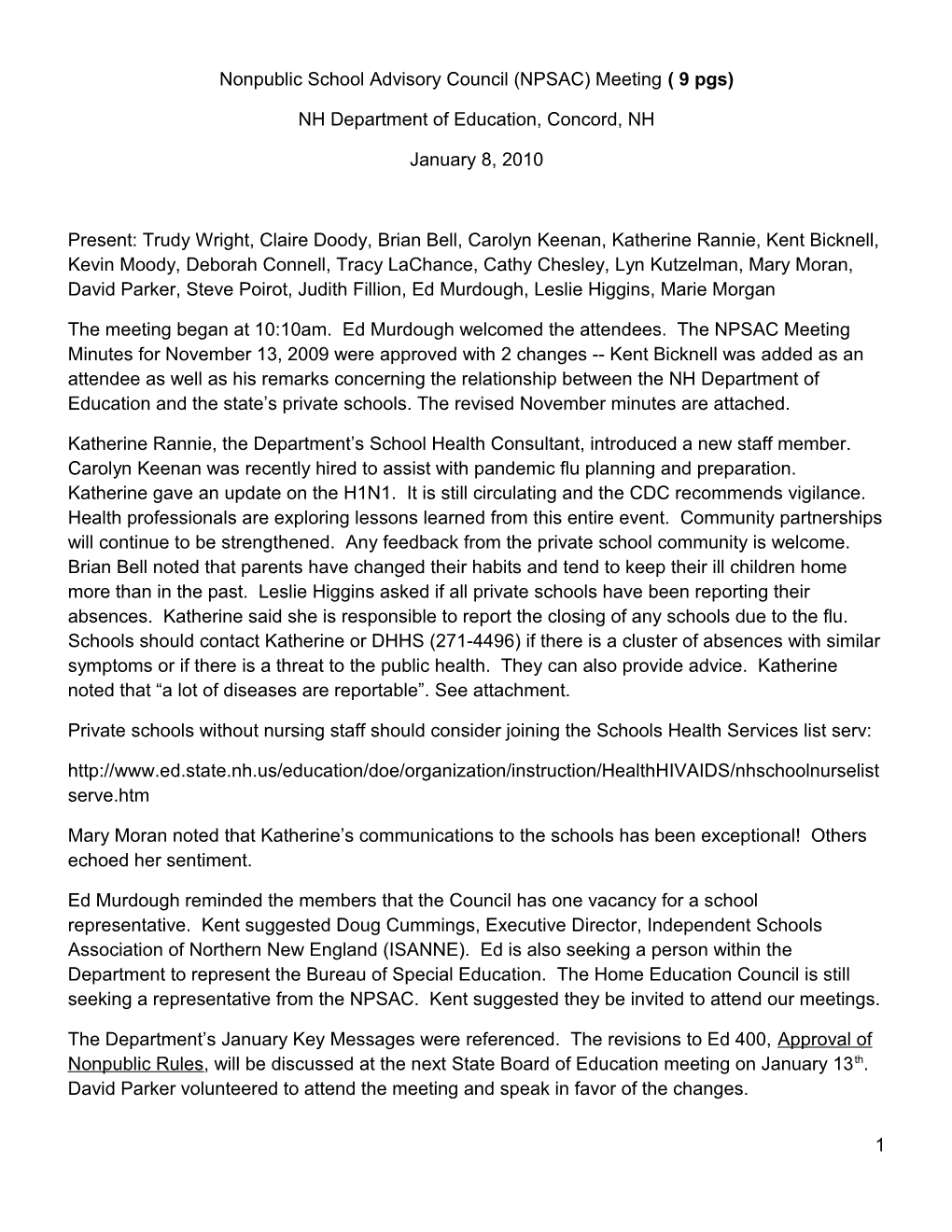 Nonpublic School Advisory Council (NPSAC) Meeting (Draft 2)