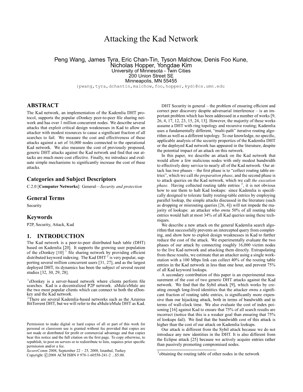 Attacking the Kad Network