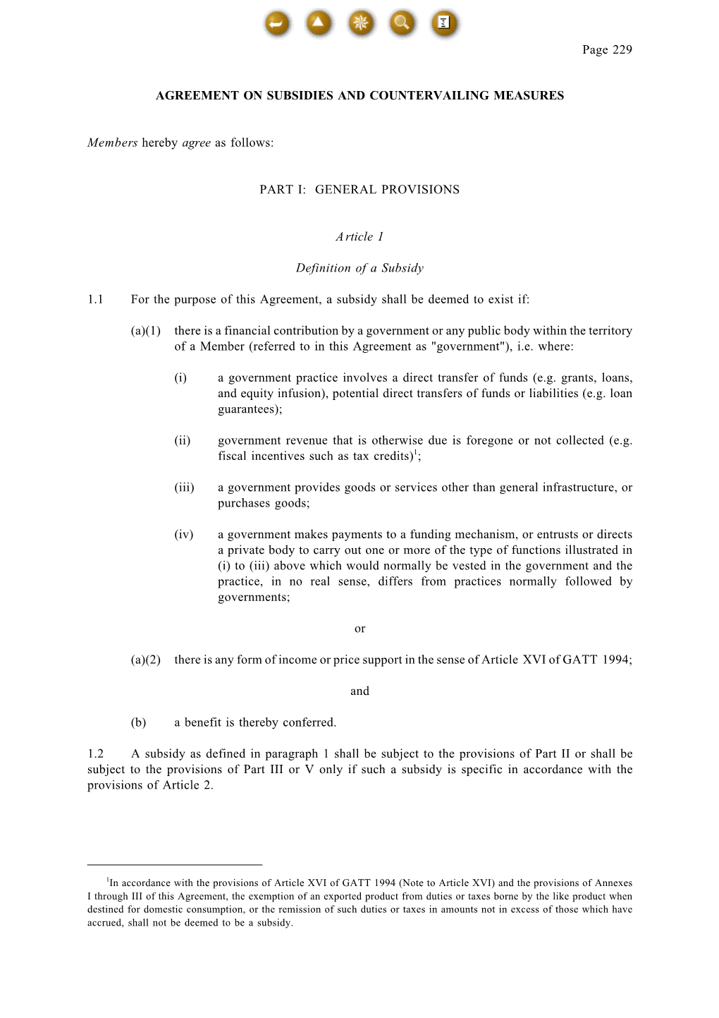 Agreement on Subsidies and Countervailing Measures